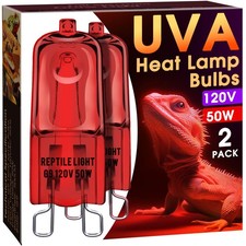 Briignite G9 Infrared Heat Lamp Bulbs for Reptile, 2 Pack, Red-g9 Bulb