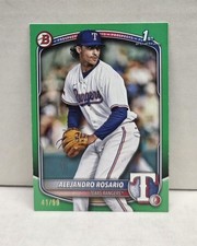 ALEJANDRO ROSARIO 2025 Bowman GREEN ~ Rangers 1st RC #'d /99