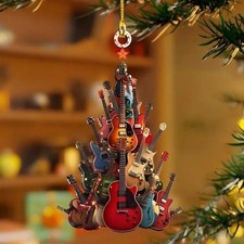 Guitar Christmas Tree Ornament, Xmas Tree Decor, Christmas gift, Guitar