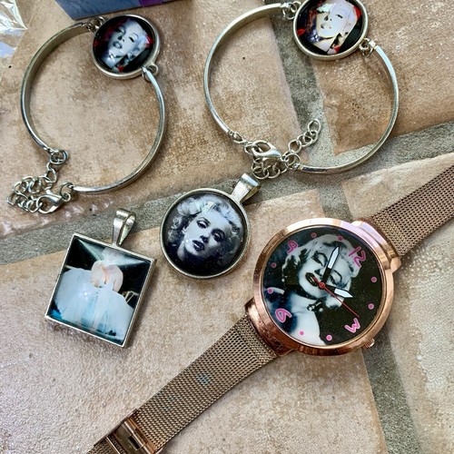 Marilyn Monroe Costume Jewelry Lot Watches Bracelets Earrings Pendants *READ* - Picture 2 of 10
