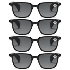 4 PK Mens Womens Magnified Full Tinted Lens Sun Readers Reading Sunglasses UV400