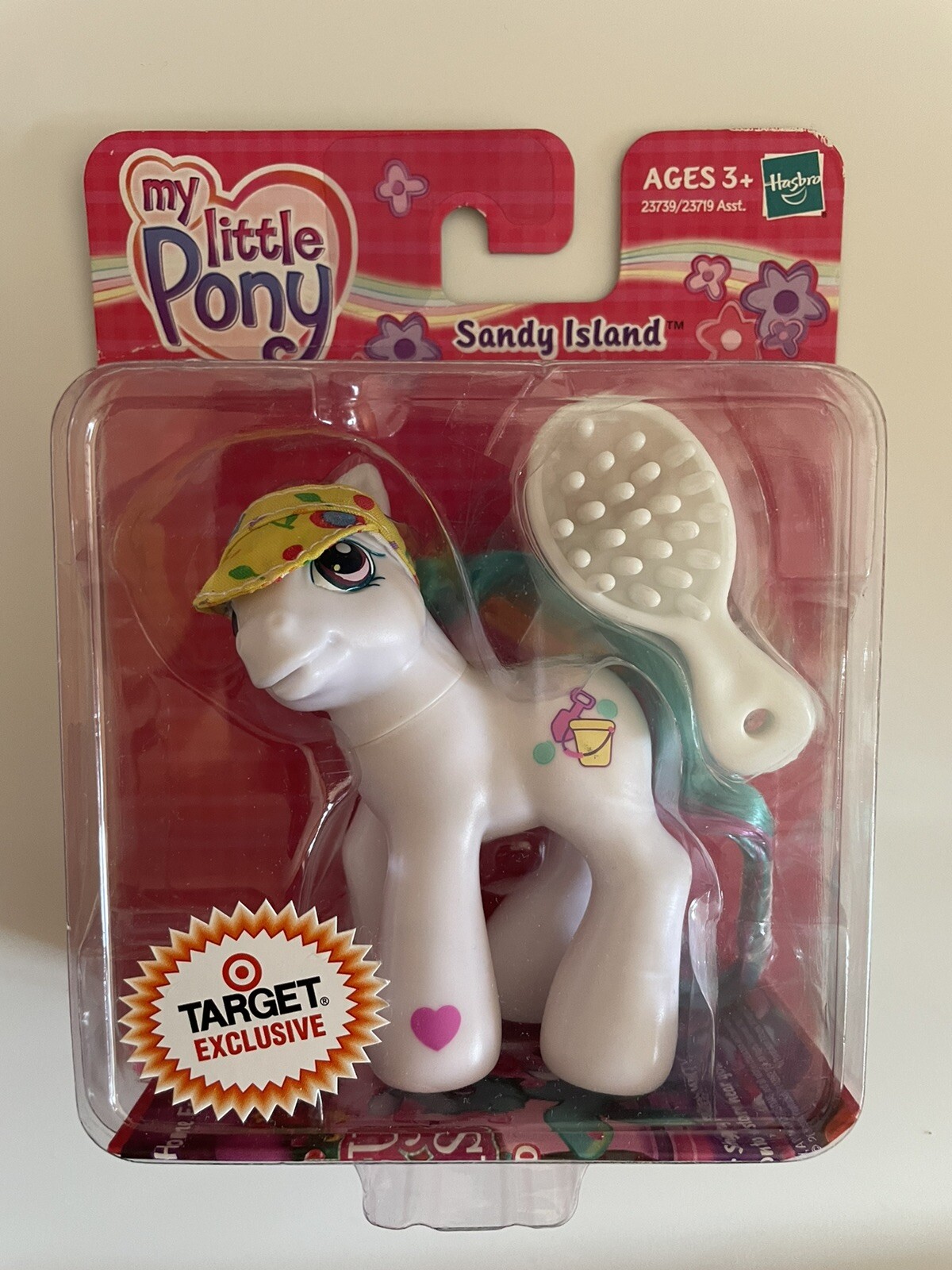 My Little Pony G3 Sandy Island esclusivo bersaglio 2005 nuovo con scatola cappello estivo bambino spiaggia