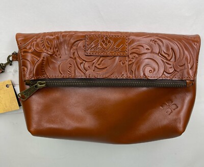 Patricia Nash NWT VALERIE Fold-over Wristlet/Clutch Leather-Tooled Florence