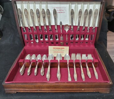 Vintage 1847 Rogers Bros First Love,1937, Service for 12, 76 Pcs