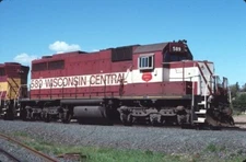 WC 589 SDL-39 GLADSTONE MI (WISCONSIN CENTRAL) ORIGINAL SLIDE 05-29-93 T20-12