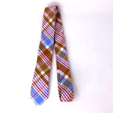 NEW Original Penguin Ehrlich Plaid Neck Tie Cotton Taupe Munsingwear Mens