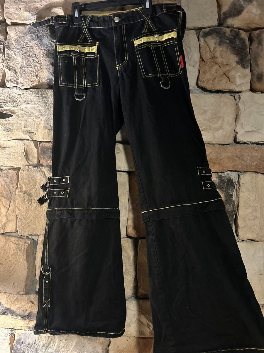 Vintage TRIPP NYC Pants Black & Yellow Bondage Goth Size 9 Vintage TRIPP NYC Pants Black & Yellow Bondage Goth Size 9