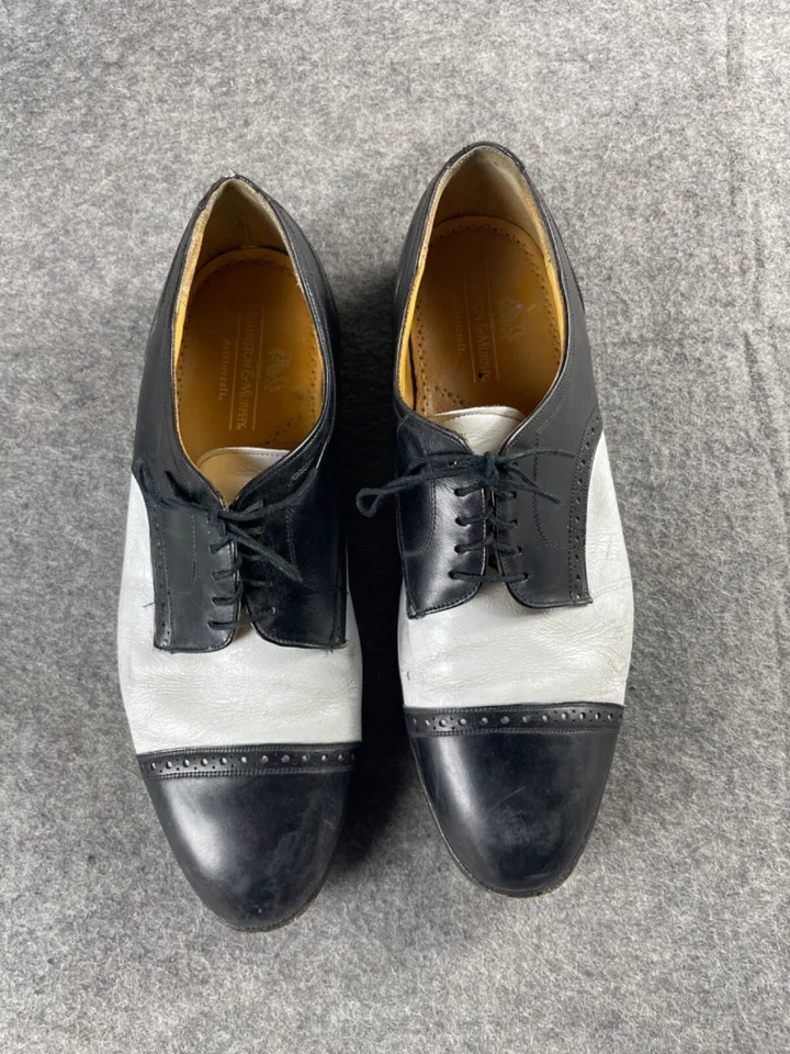 ZAPATOS OXFORD VINTAGE JOHNSTON & MURPHY ARISTOCRAFT 2 TONOS Puntera de CUERO 10.5 D Foto 2 de 4