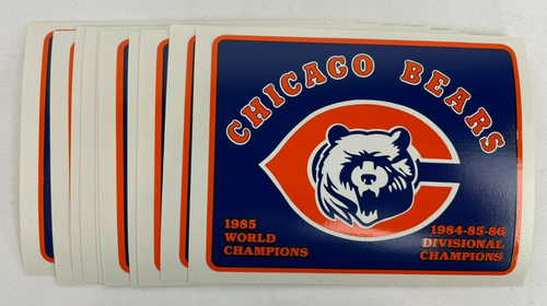 Lotto 10 Chicago Bears Campioni del Mondo 1985 ADESIVI AUTENTICI NFL 4" X 3 - Foto 3 di 3