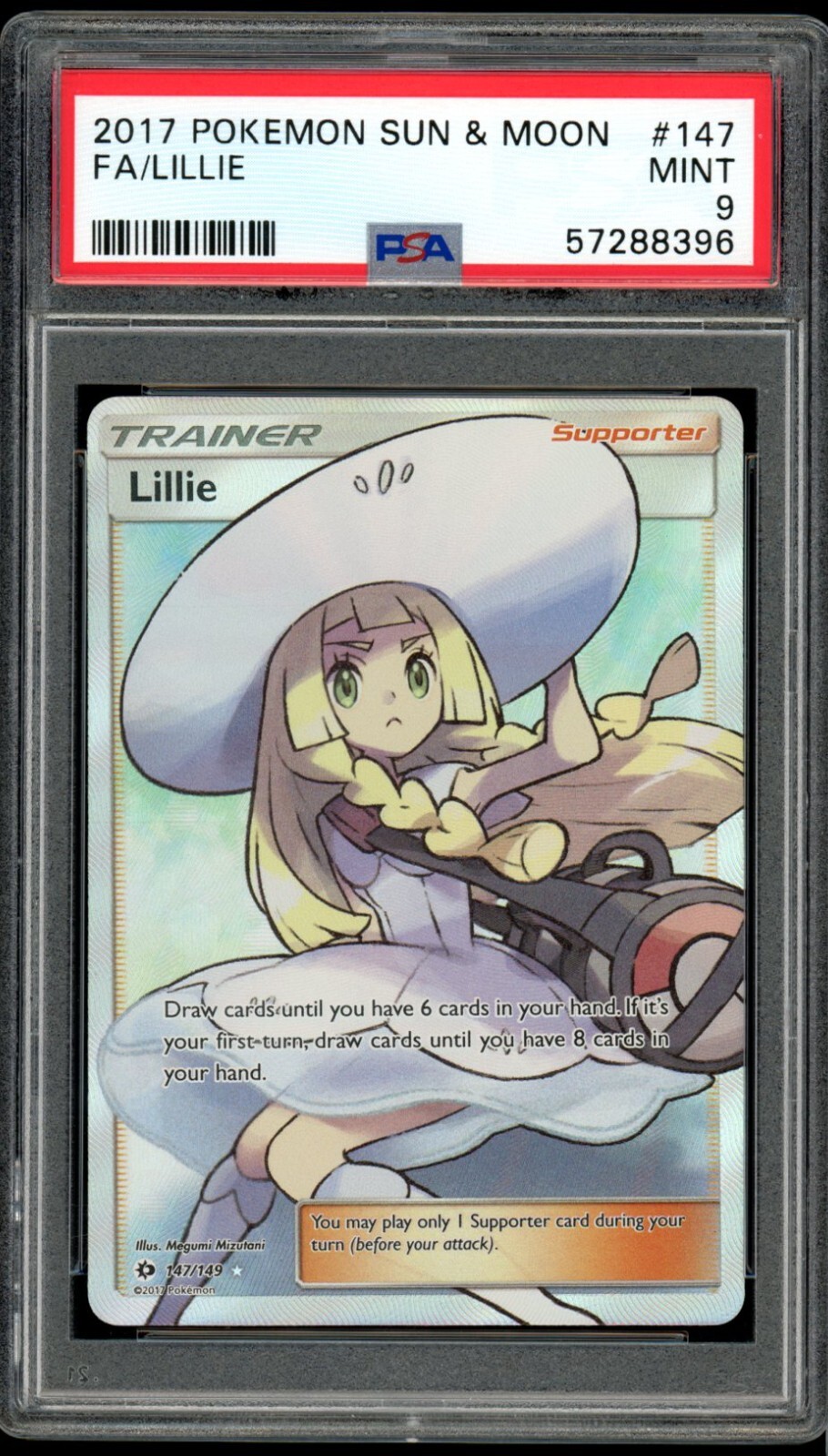 2017 Pokemon Sun & Moon #147 Lillie Full Art PSA 9 Mint