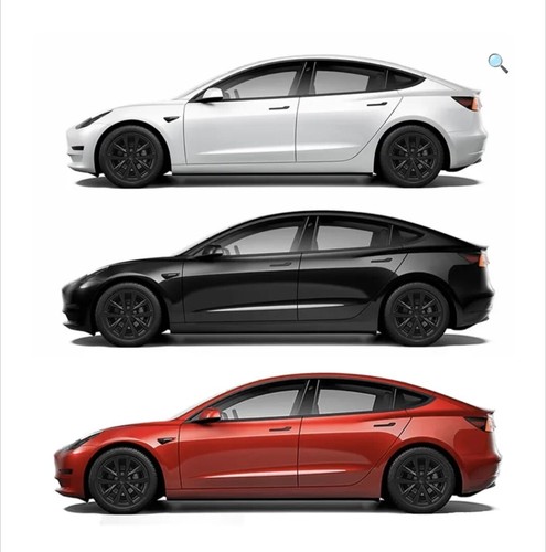 PLAID Style 4 X 18 INCH Tesla Model 3 Wheel Covers Hubcaps Matte Black - Picture 9 of 13