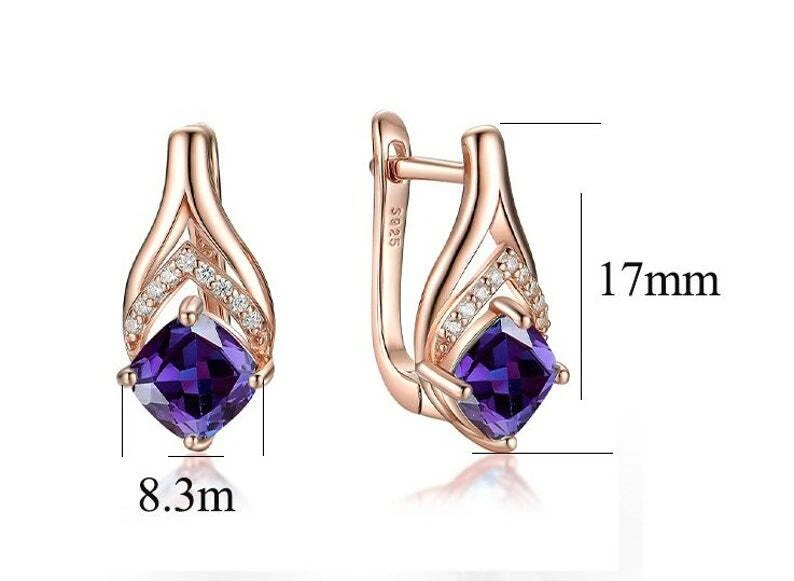 Lab Alexandrite Earrings Hoop Earrings Cushion Cut Colors Changing Earrings Foto 2 de 4