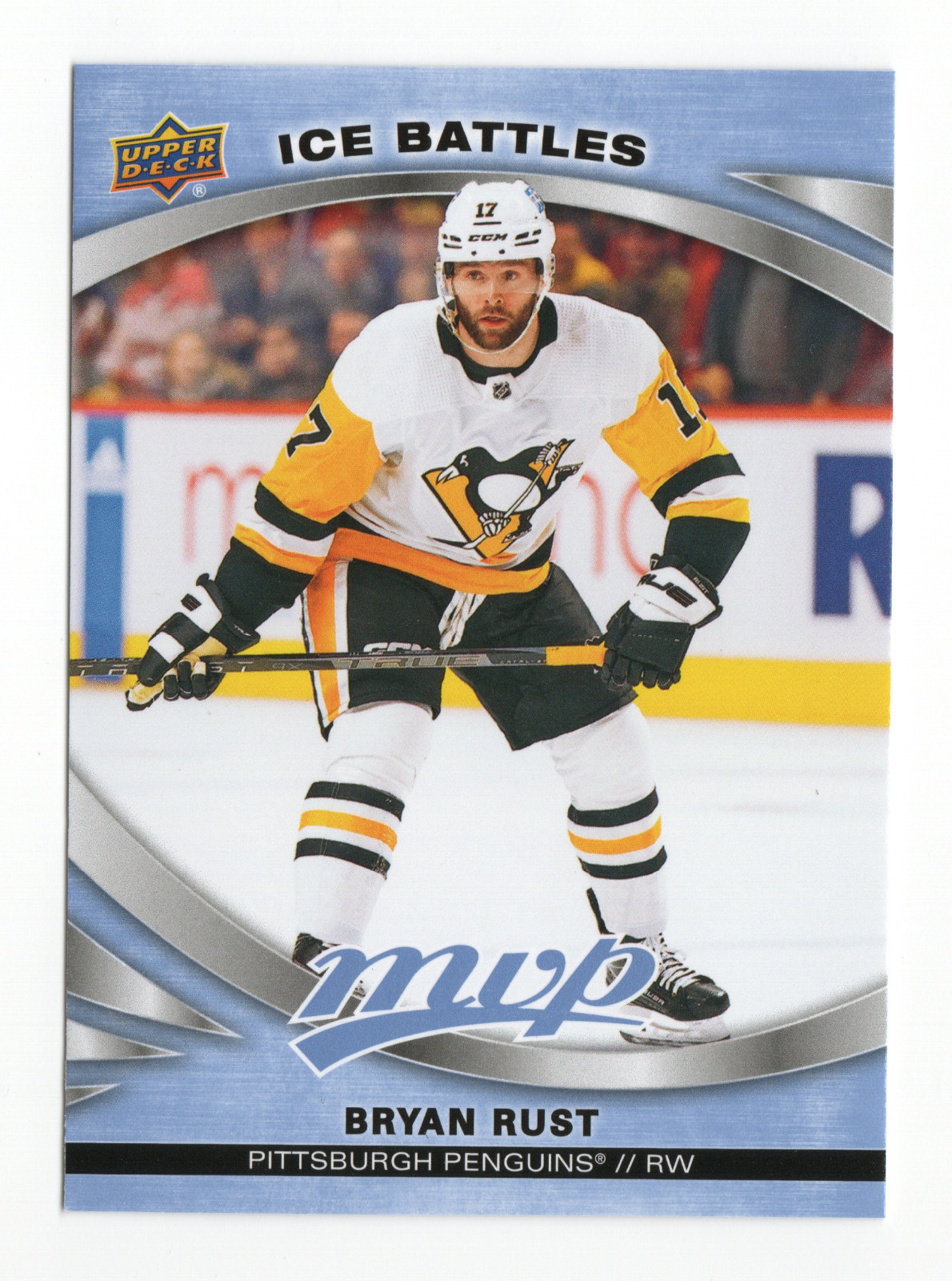 NM- 2023-24 UD MVP #94 Bryan Rust Ice Battles Pittsburgh Penguins Card