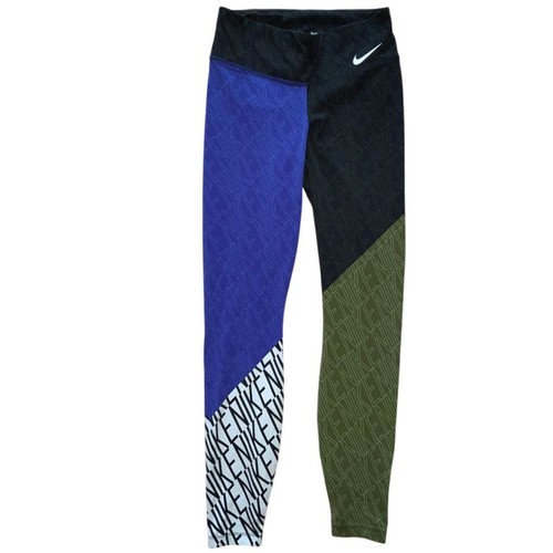 Rare! Nike Color Block Athletic Leggings Geometric Workout Compression Pants