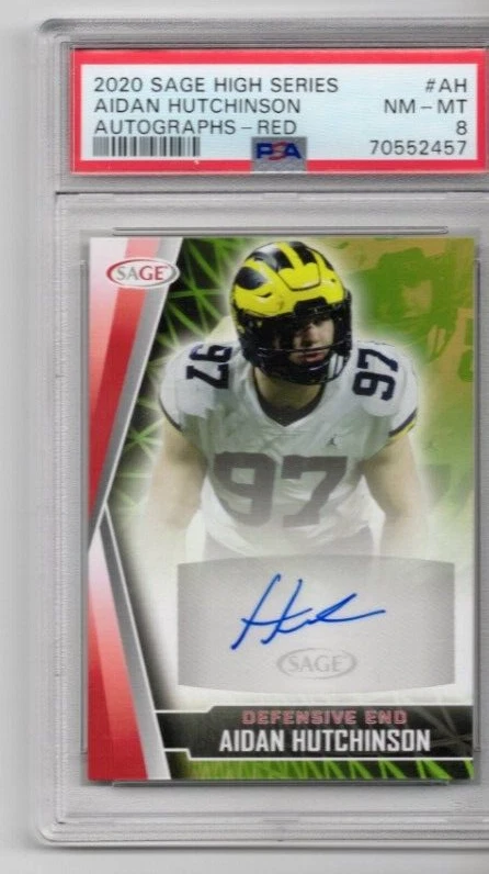 Aidan Hutchinson Sage High Series Autographs #AH Red