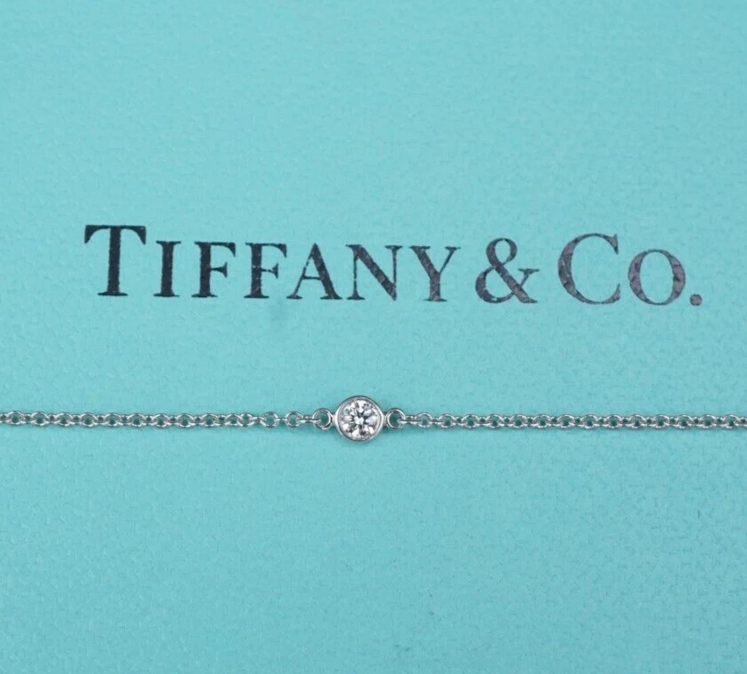 Tiffany & Co. Peretti Diamond DBTY Bracelet Platinum 6.5" BG985 - Image 2 of 3