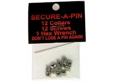 Pkg of 12 METAL PIN GUARDS / Locks / Keepers with Allen Wrench Biker 5.5mm OD