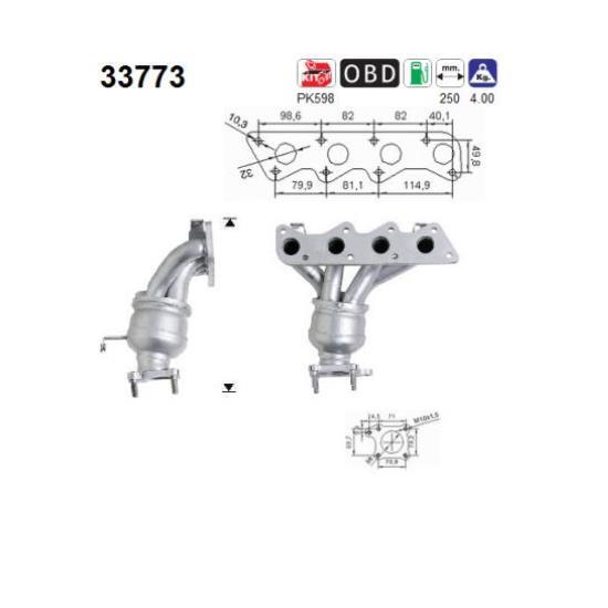 AS Katalysator FüR VW Lupo 6X1 6E1 1.0 1.4 Polo 6N2 6KV5 60 Seat Arosa 6H-image