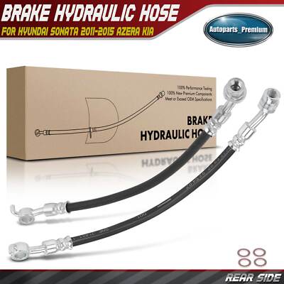 2x Rear Left & Right Brake Hydraulic Hose For Hyundai Sonata 2011-2015 Azera Kia