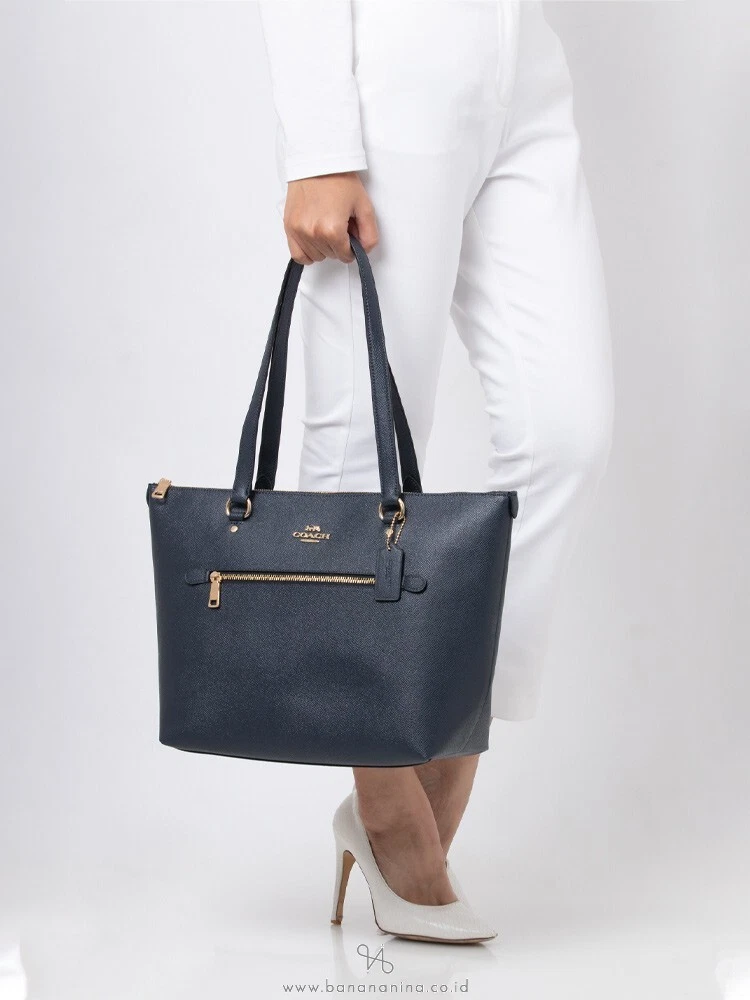 COACH Gallery Tote Crossgrain Leather MIDNIGHT BLUE 79608 eBay