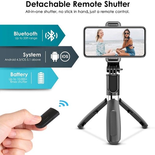 Bluetooth Selfie Stick Stativ für Smartphone iPhone 13 12 11 Pro Max, Samsung DE - Zdjęcie 54 z 83