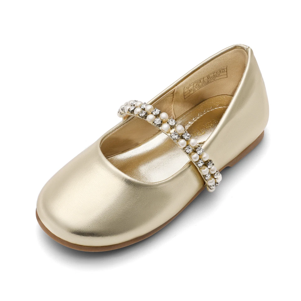 Niñas Niños Pequeños Zapatos Planos Mary Jane Princesa Zapatos Boda Vestido Zapatos Foto 4 de 4