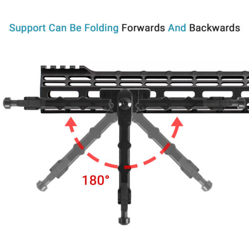 For M-lok 7.5" - 9" Hunting Tactical Rifle Bipod Lightweight Adjustable Black - Picture 3 of 24