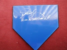 Steve Yeager and Manny Sanguillen autographed mini home plates.