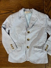 Hope  Henry Blue Classic Seersucker Suit Jacket Boys Blazer Size XS 4