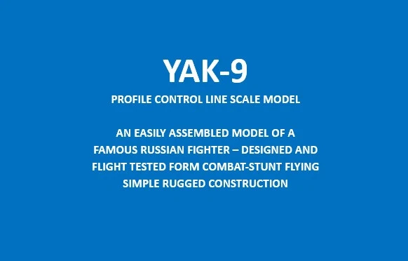 Model of the Sterling Yak-9 Profile Control Line .19 to .35 Short Kit - NEW - Image 3 of 4