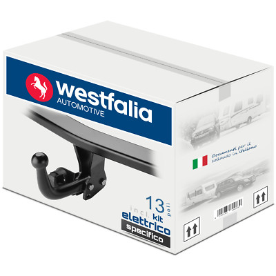 STEINHOF Nuovo gancio di traino estraibile orizzontale compatibile con Fiat Panda II 169 2003-2012 con 13-poli kit elettrico universale