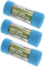 3 PACK BLUE MINER'S MOSS 12X36x10mm Sluice Box Matting, Gold Panning