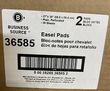 Business Source Standard Easel Pad - 50 Sheet - 15 Lb - Unruled - 27" X 34" - 2