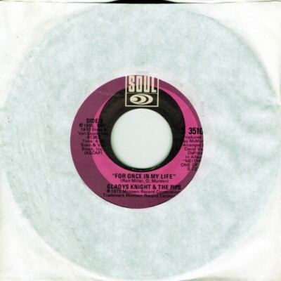 Gladys Knight & Pips   For Once In My Life / Daddy Could Swear I Declare 7'' 45