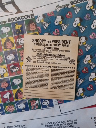 Charlie Brown 4 Pres Bumper Sticker + Snoopy Book Covers + Snoopy 4 Pres Sticker - Picture 9 of 14