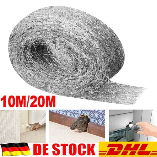 20m Stahlwolle Mäuse-Nagetier Kontrolllücken Blocker Reinigen Polierwolle Grad - Bild 2 von 12
