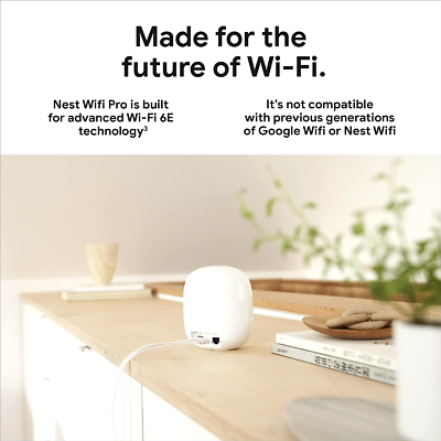 NEW Google Nest WiFi Pro 6E Wi-Fi 6E Tri-Band 7000 sqft Mesh WiFi
