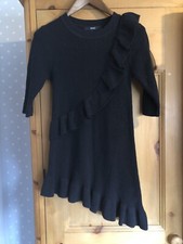 Next Dark Navy Asymetrical Sweater In Size 8 With 3/4 Sleeves