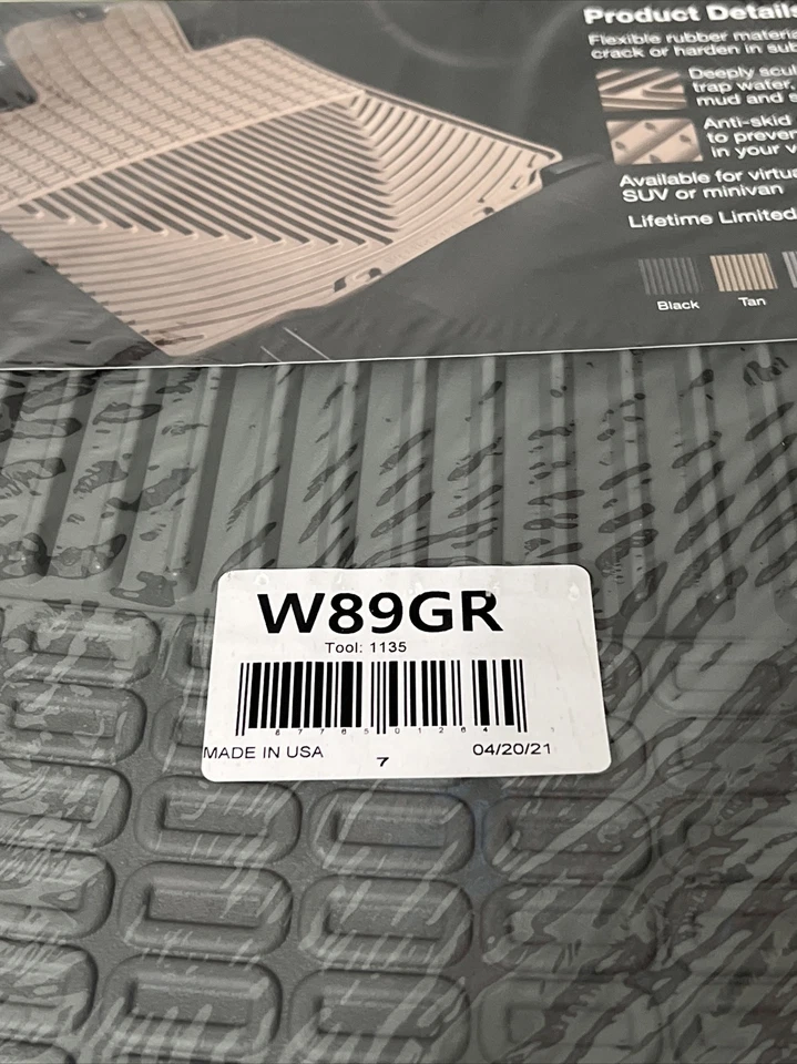 WeatherTech All-Weather Floor Mats for Chevy Malibu / Saturn Aura 1st Row Grey - Image 3 of 4
