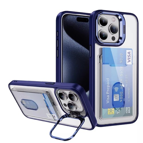 Card Phone Case For iPhone 16 15 14 Pro Max 13 11 12 XR Shockproof Lens Stand - 第 9/12 張圖片