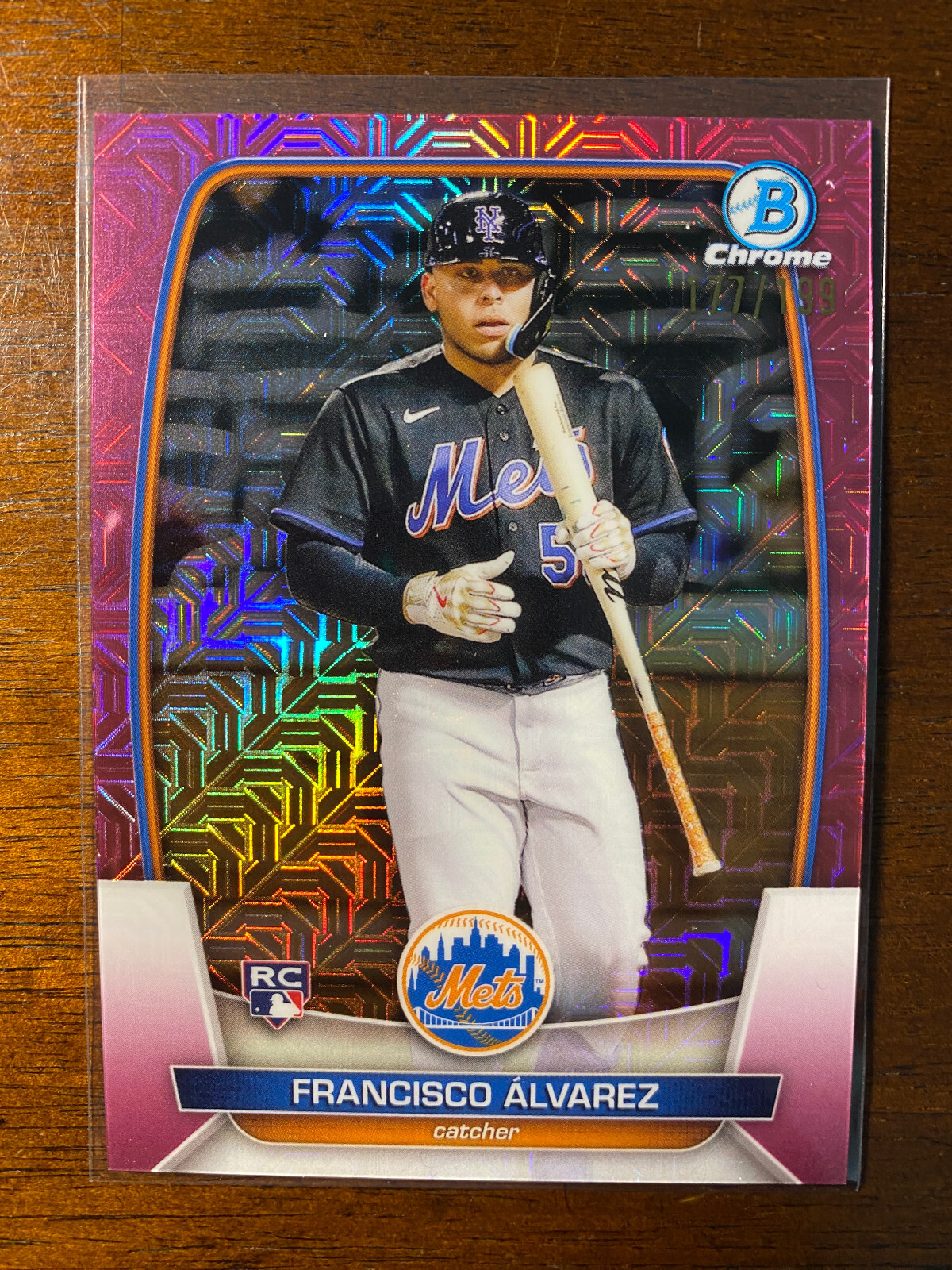 2023 Bowman Francisco Alvarez #49 RC Rookie Mojo Pink Refractor /199 NY Mets