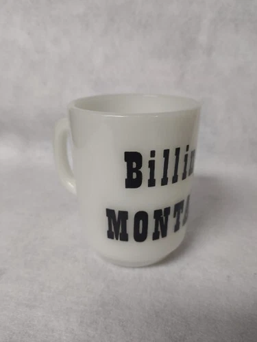 Vintage Anchor Hocking Billings Montana Oven proof Souvenir Coffee Mug