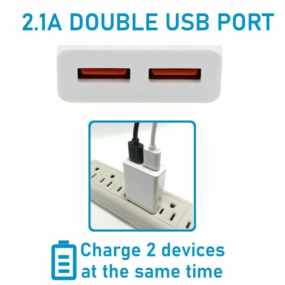 2x 10W DUAL USB Wall Charger Cube for Apple iPad 2 3 4 Air 1 2 Mini 2/3/4 [SS10 - Image 3 of 4
