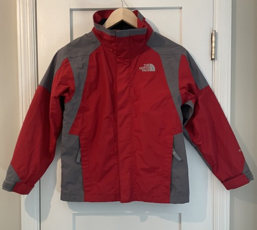 The North Face Jacket Red Gray Rain Coat Youth Kids Hyvent Boys Size: M (10-12)!