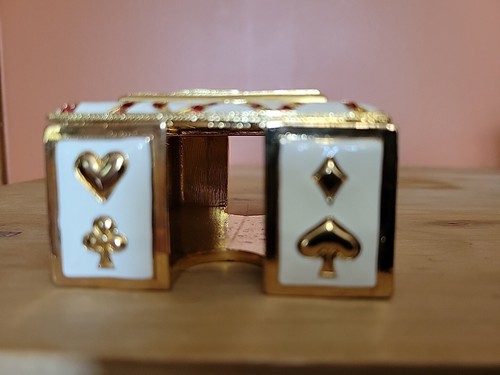 Edgar Berebi Queen Of Hearts Card Box Limited Edition Gold Plate Enamel READ - Picture 12 of 24