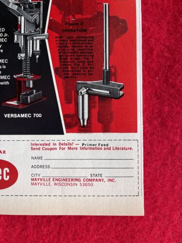 Vintage 1972 Print Ad MEC Primer Feed 600 Jr. & Versamec 700 Reloaders - Picture 2 of 7