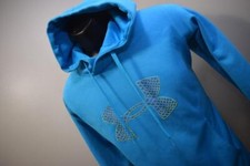 42224 Womens Under Armour ColdGear Storm Semi-Fitted Blue Hoodie Sweater Medium