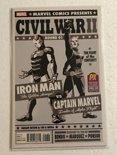 CIVIL WAR II #1 NM CHO BOXING POSTER VARIANT 2016 MARVEL - BLACK & WHITE