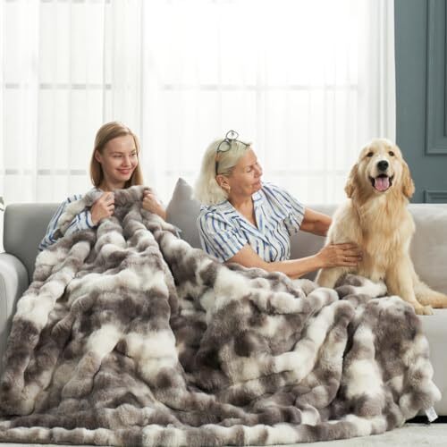 Faux Fur Throw Blanket for Couch, Fuzzy Soft Twin(60