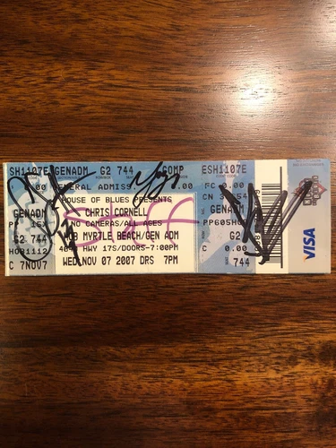Chris Cornell Signed Set List And Ticket Stub